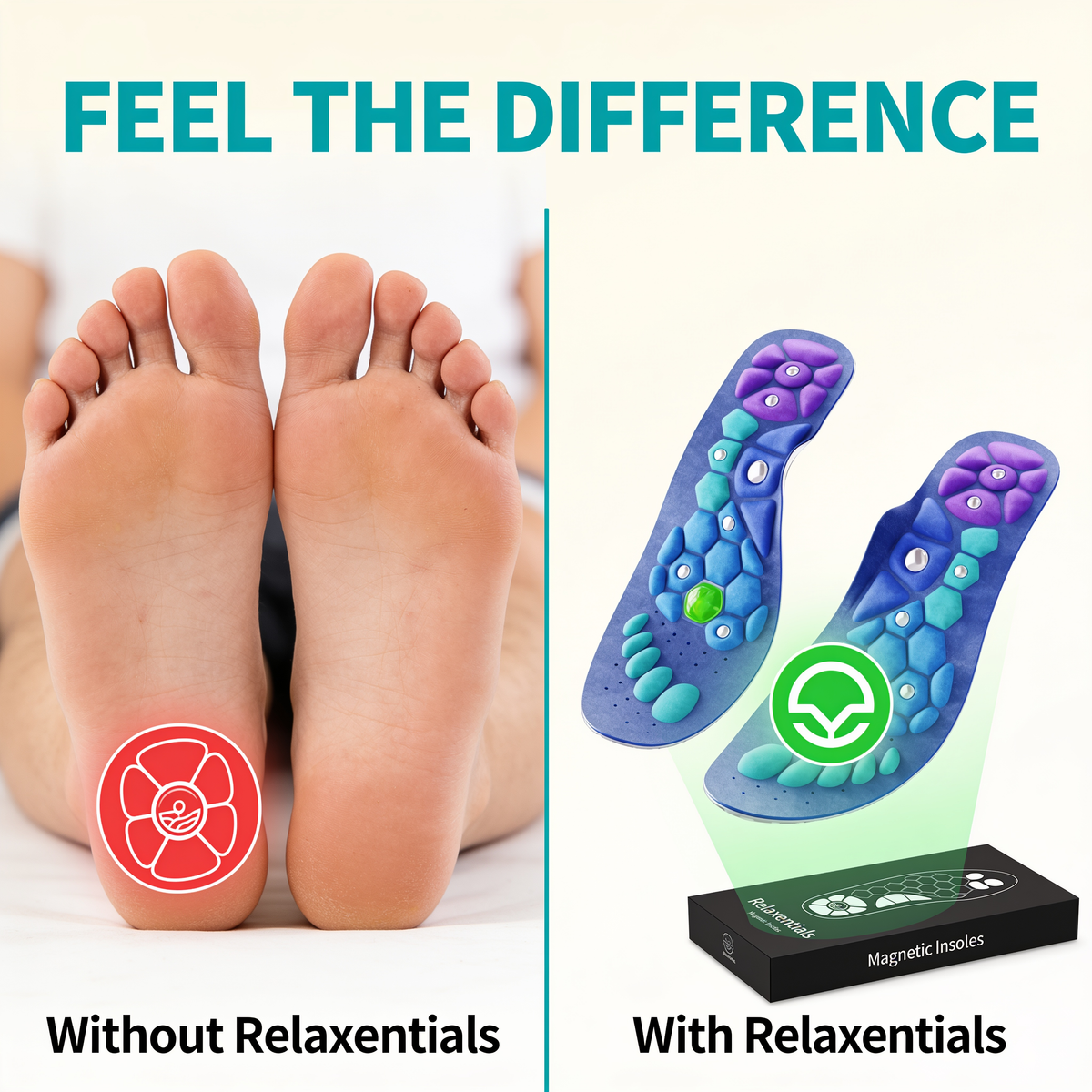 Relaxentials Pro | Ergonomic Magnetic Acupressure Insoles